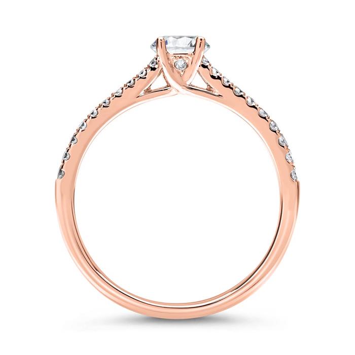 18 karaat roségouden Diamanten ring