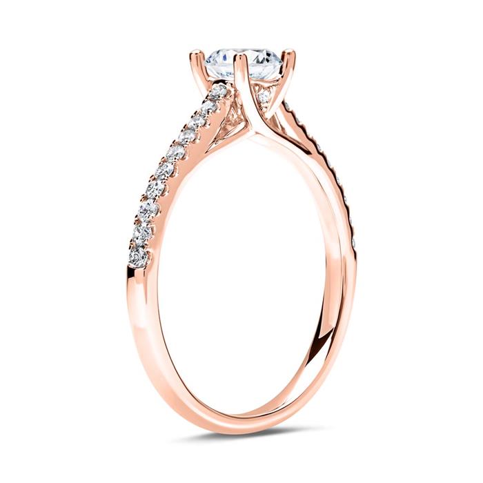 14 karaat roségouden Diamanten ring