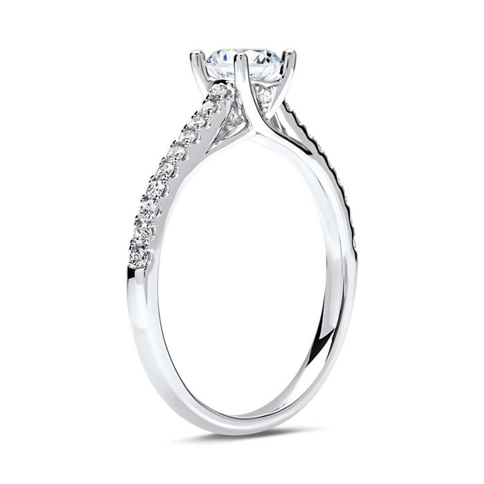 14 Karaat Witgouden Diamanten Ring