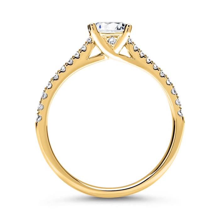 14ct gold engagement ring with diamonds