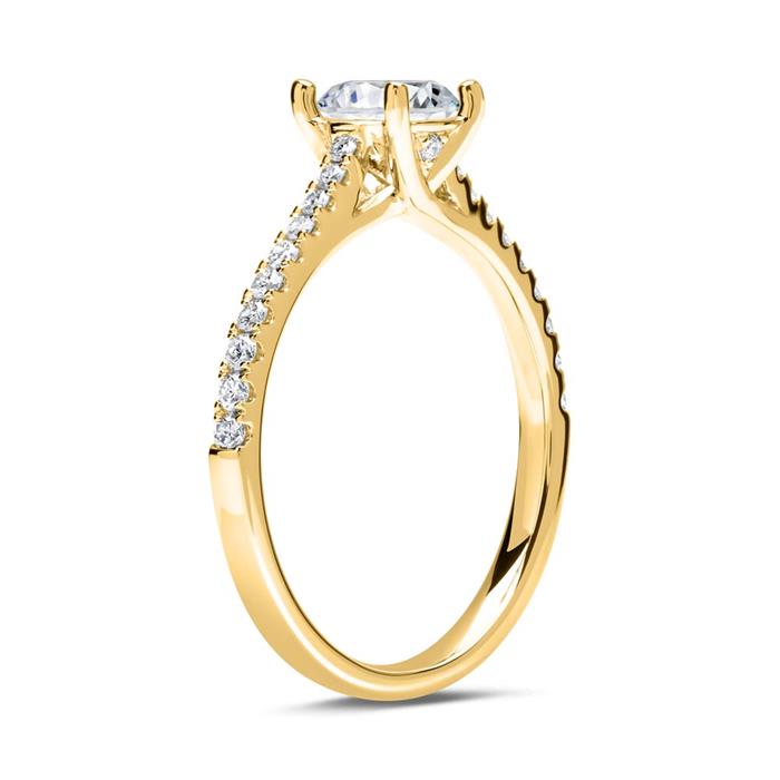 Anillo de compromiso de oro 18 quilates con diamantes