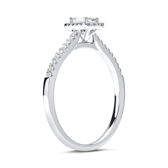 Anillo halo platino 950 con diamantes