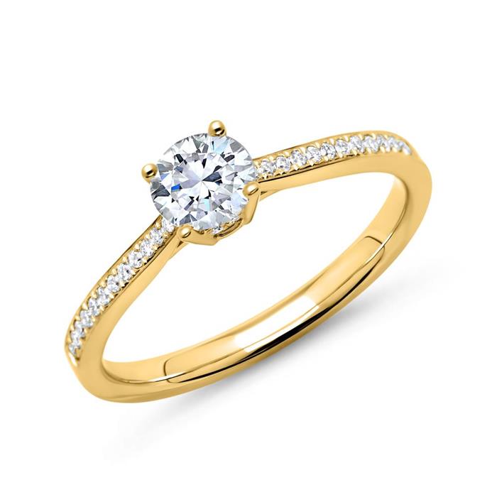 Ring 585er Gold mit Diamanten DR0134-14KG