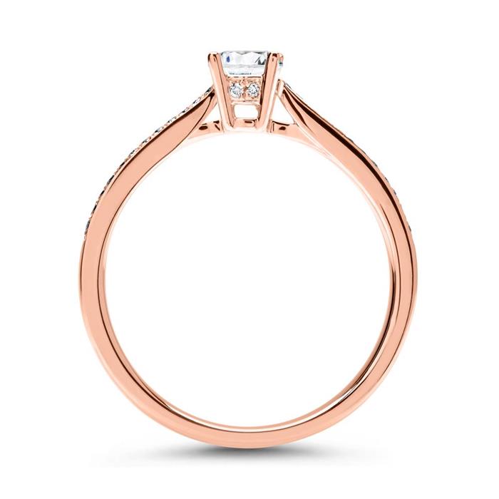 Ring 18 Karaat Ros&#xE9;goud Met Diamanten Dr0134-18Kr