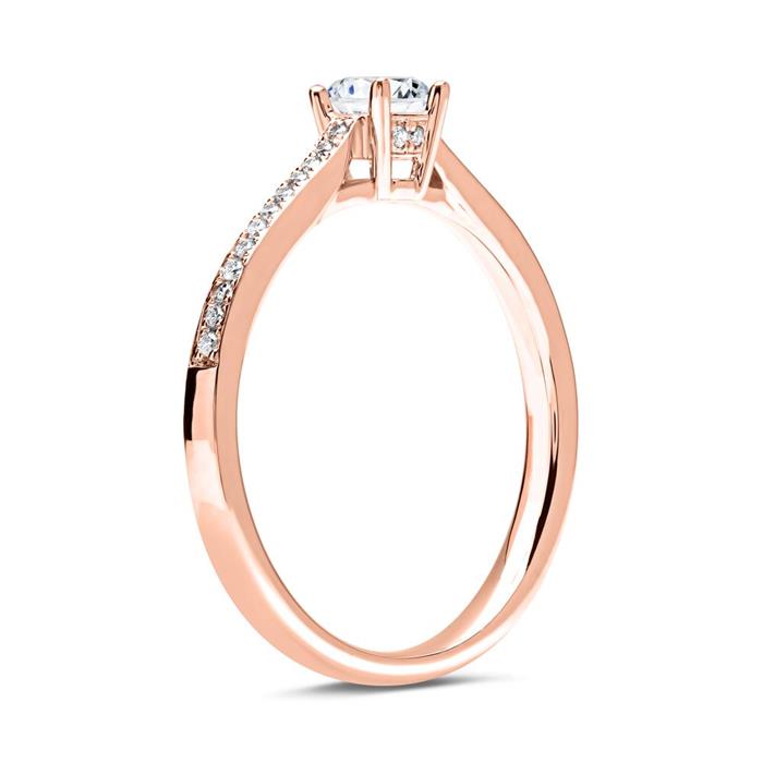 Ring 585 rose gold with diamonds DR0134-14KR