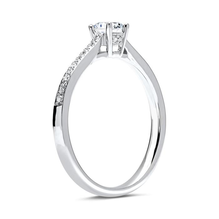 Ring 18 Karaat Witgoud Met Diamanten Dr0134-18Kw