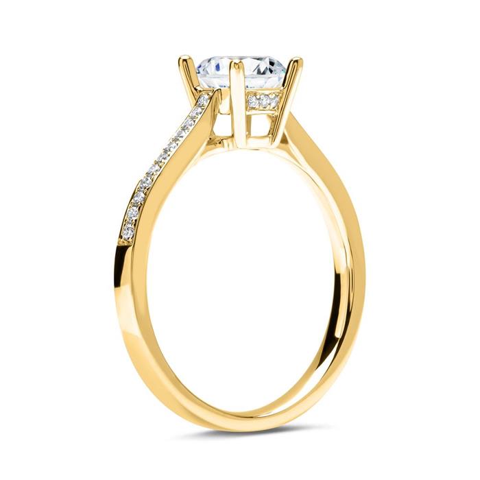 750er Gold Ring mit Diamanten DR0136-18KG