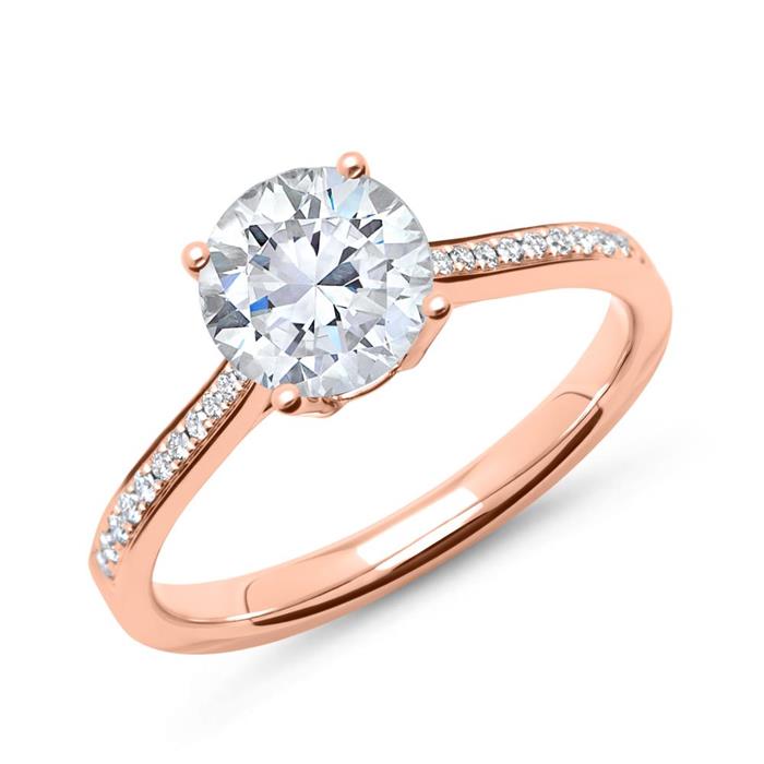 14 quilates anillo de oro rosa con diamantes dr0136-14 quilatesr