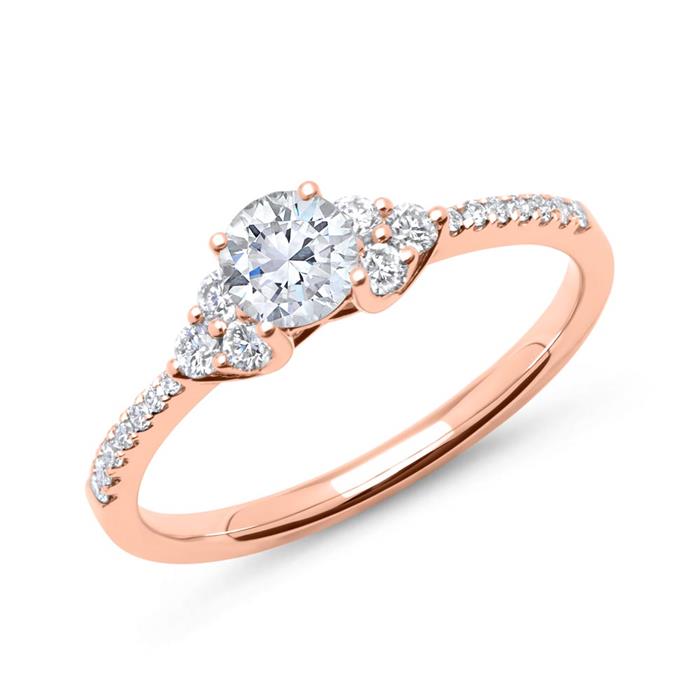 Diamond ring 18ct pink gold