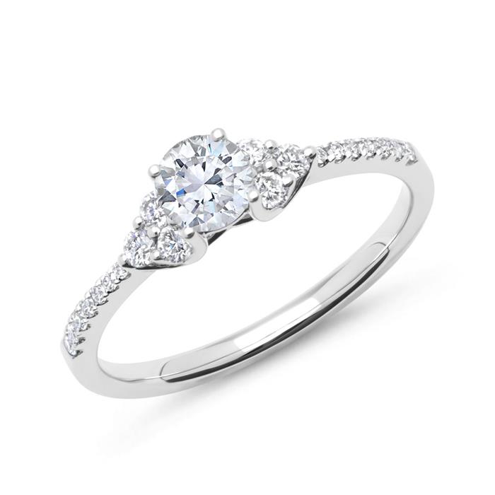 Diamond ring 14ct white gold