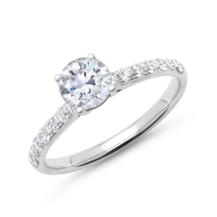 Ring 18ct white gold with diamonds