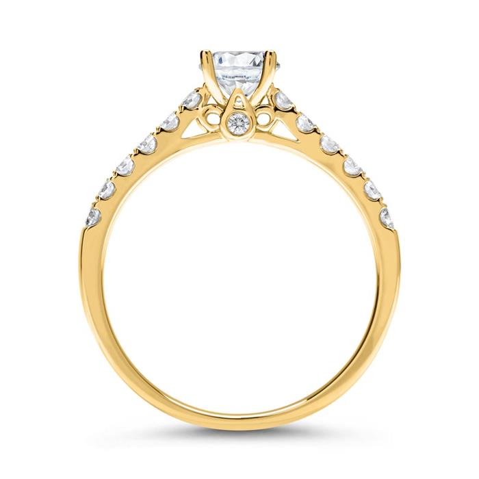 18 karaat gouden verlovingsring met Diamanten