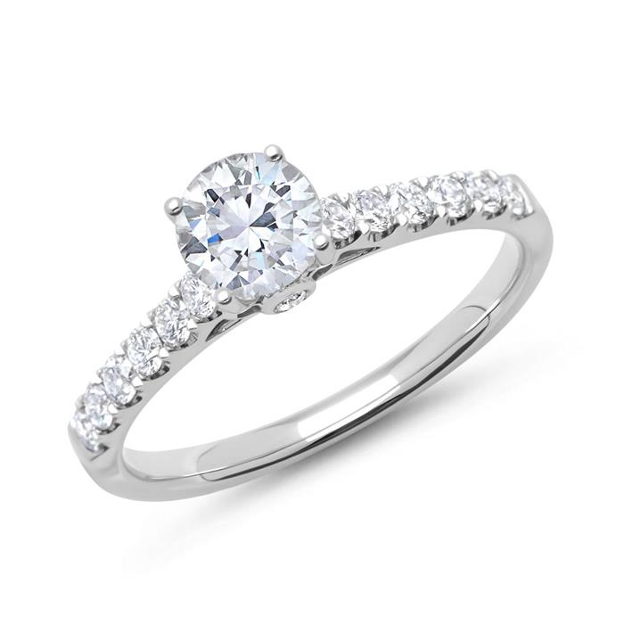 18ct white gold engagement ring with diamonds
