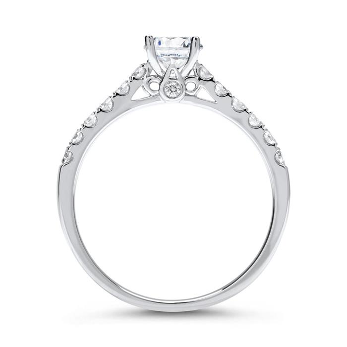 18ct white gold engagement ring with diamonds