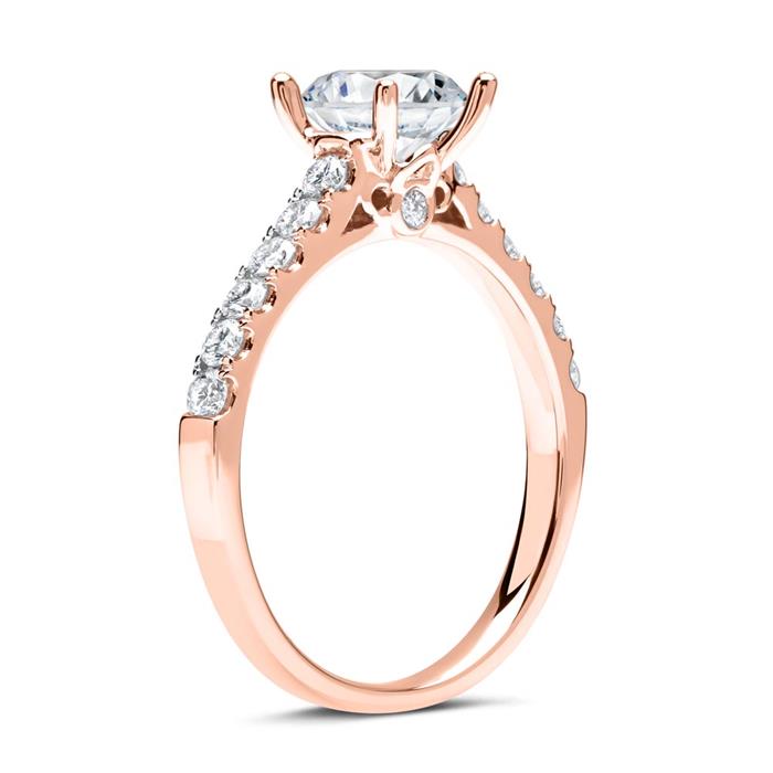 18ct rose gold ring with diamonds
