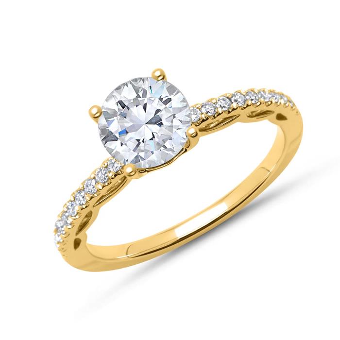 Engagement ring 14ct gold with diamonds
