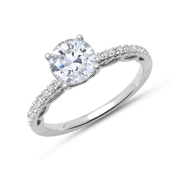 Engagement ring 18ct white gold with diamonds