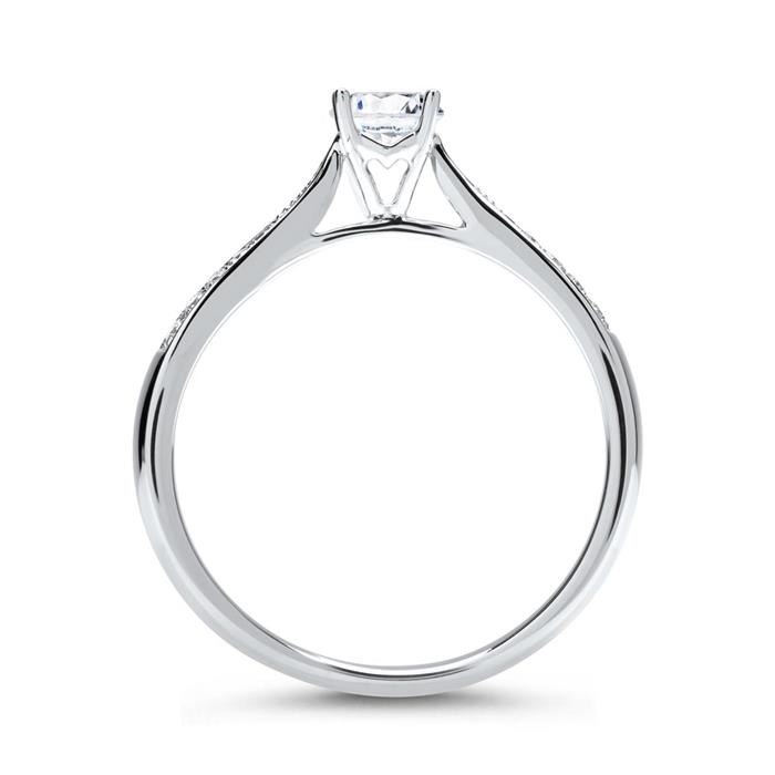 Ring 14ct white gold with diamonds