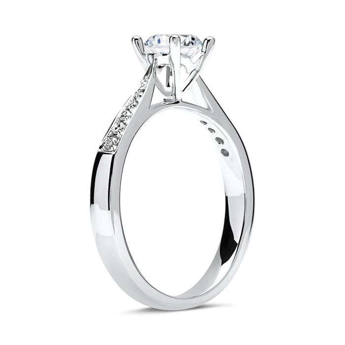 Anillo diamante 18 quilates oro blanco