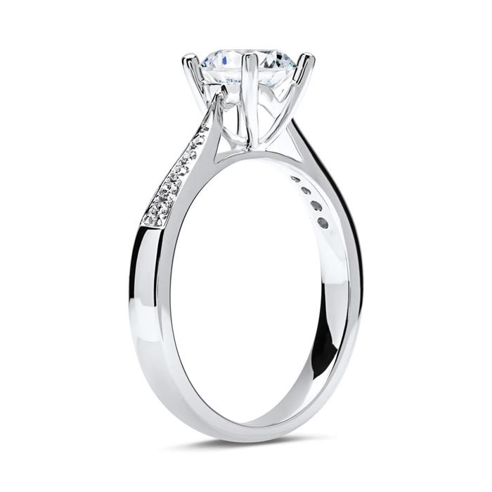 Engagement ring 14ct white gold with diamonds