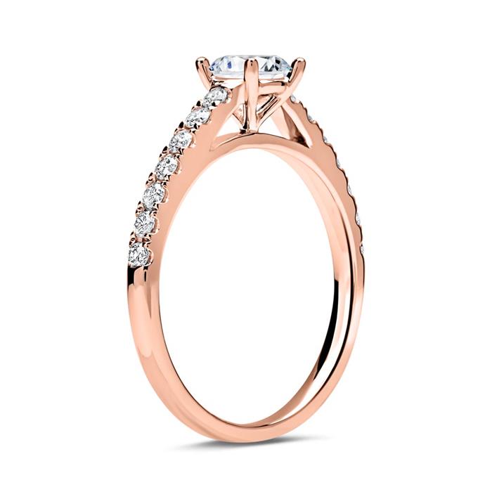 Engagement ring 14ct rose gold with diamonds