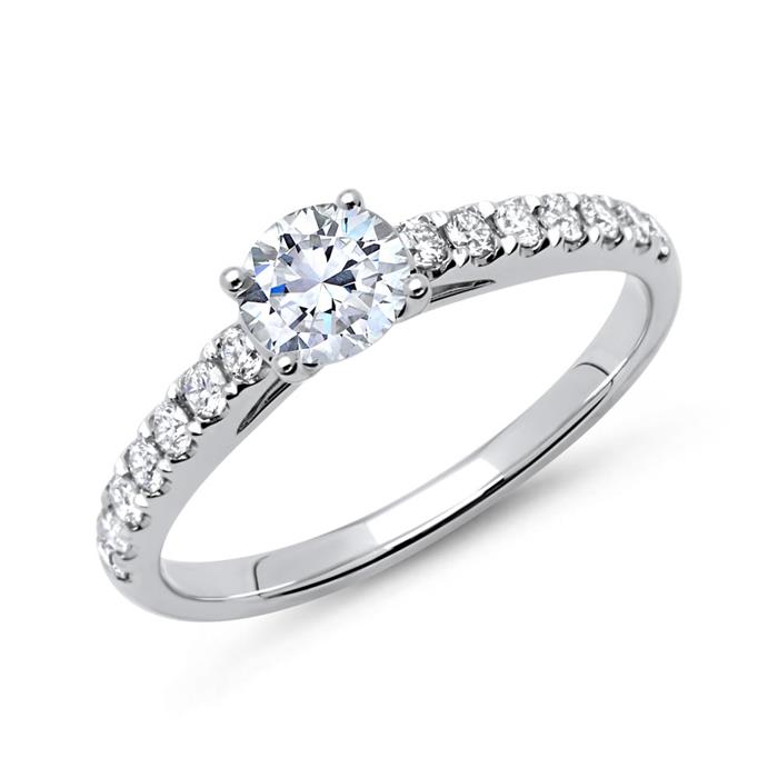 Engagement ring 18ct white gold with diamonds