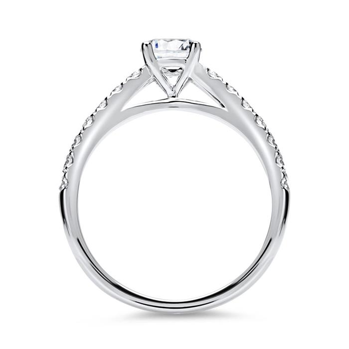 Engagement ring 14ct white gold with diamonds