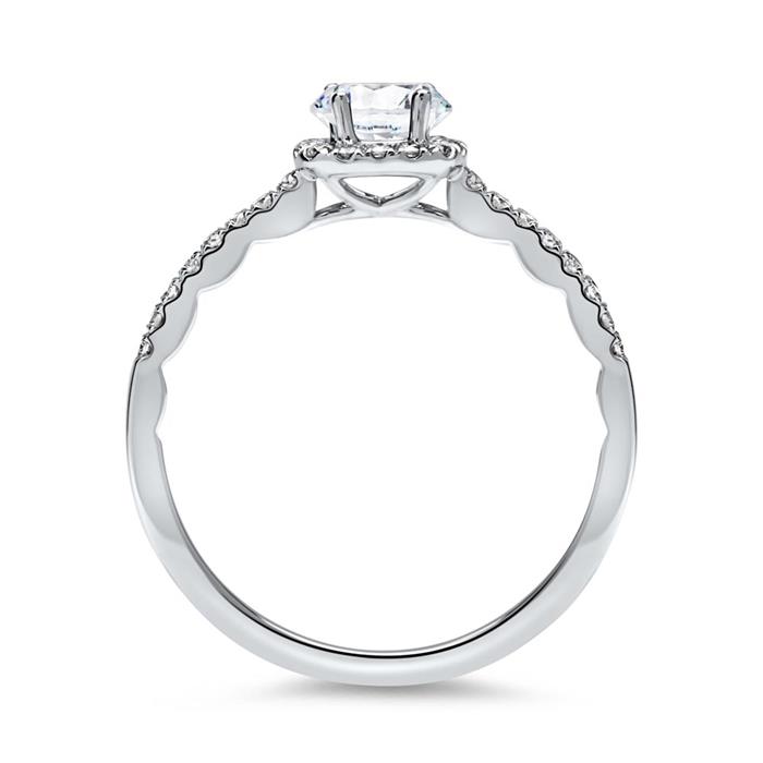 Anillo halo platino 950 con diamantes