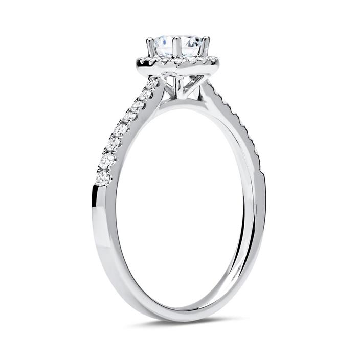 950er Platin Halo Ring mit Brillanten