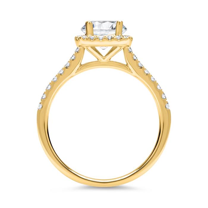 Halo ring 18 karaat goud met Diamanten