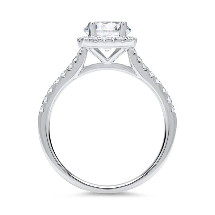 Halo ring 950 platinum with diamonds
