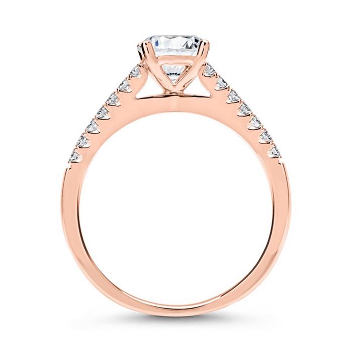 Ring 18ct rose gold with diamonds