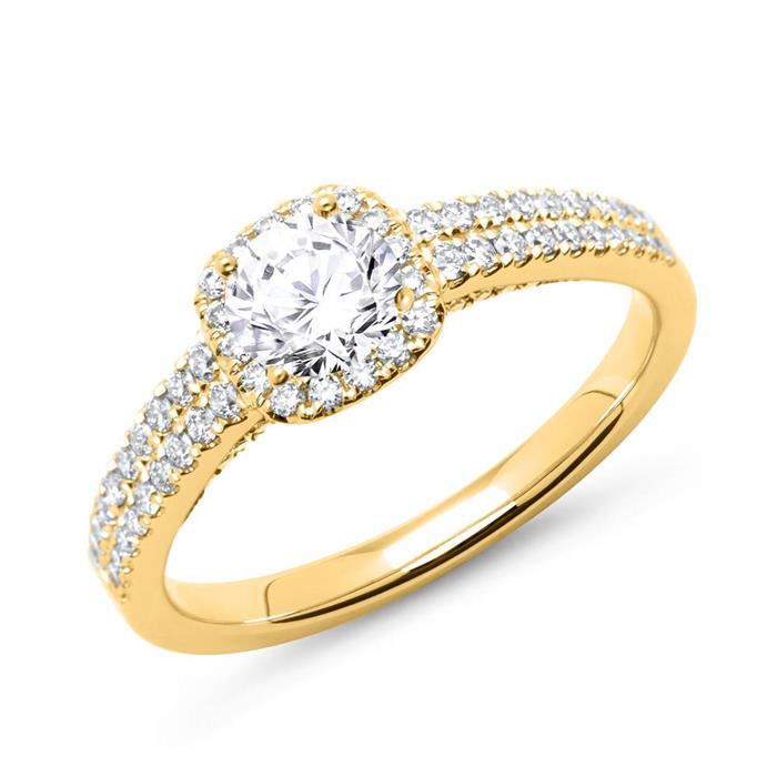 Ring 14ct gold with diamonds