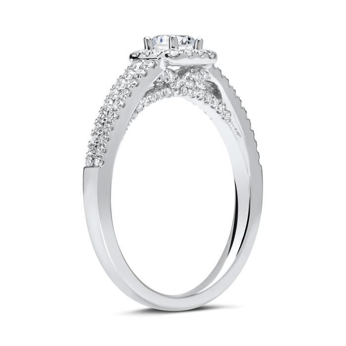 Ring 14ct White Gold With Diamonds