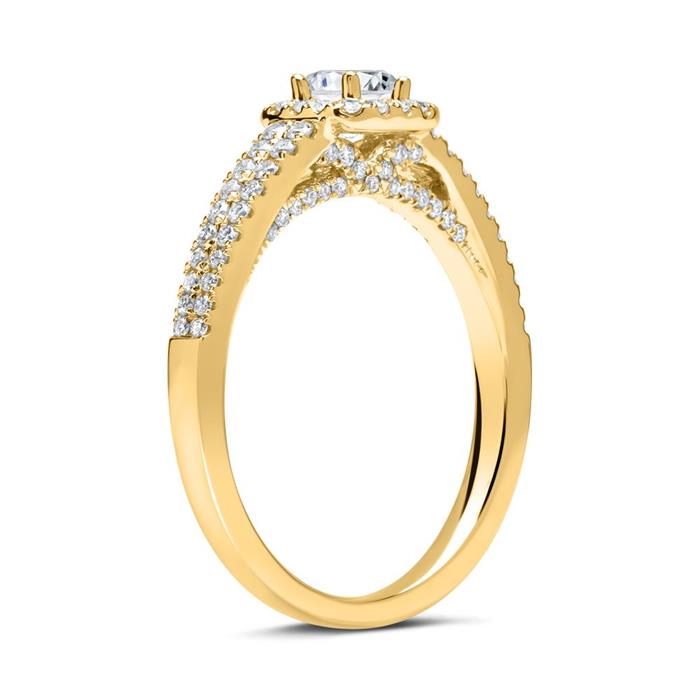 14 quilates anillo de oro con diamantes