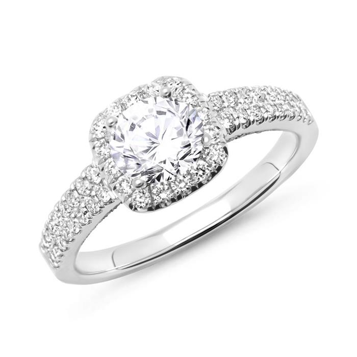 14ct white gold ring with diamonds