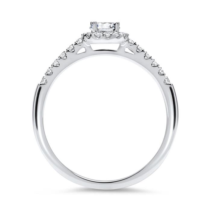 950 platina halo ring met Diamanten