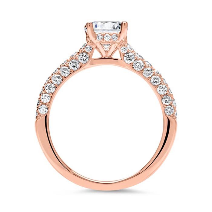 14ct rose gold ring with diamonds