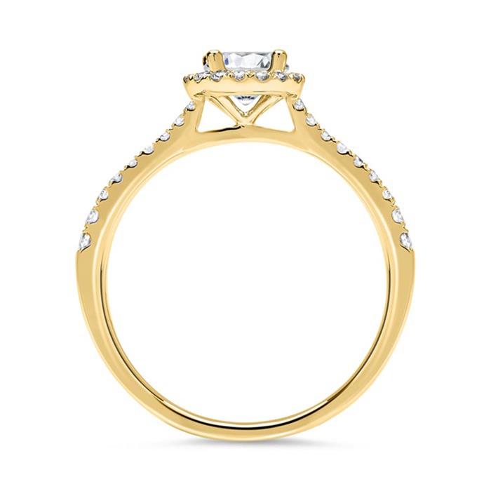 14ct Gold Halo Ring With Diamonds