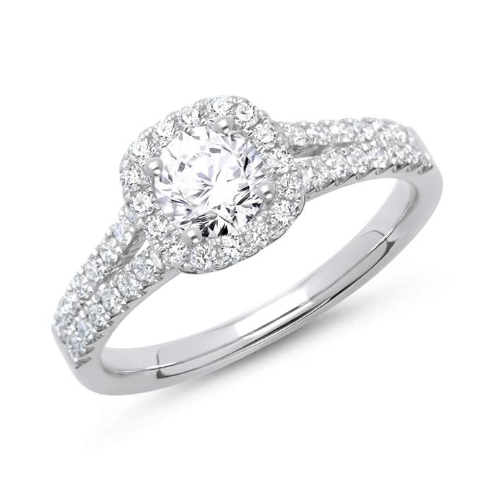 Ring 18ct white gold with diamonds