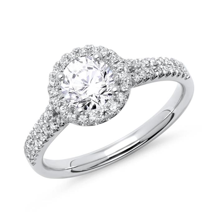 Brilladia Engagement Ring 14ct White Gold With Diamonds DR0178SL-14KW