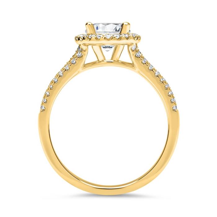 14ct gold halo ring with diamonds