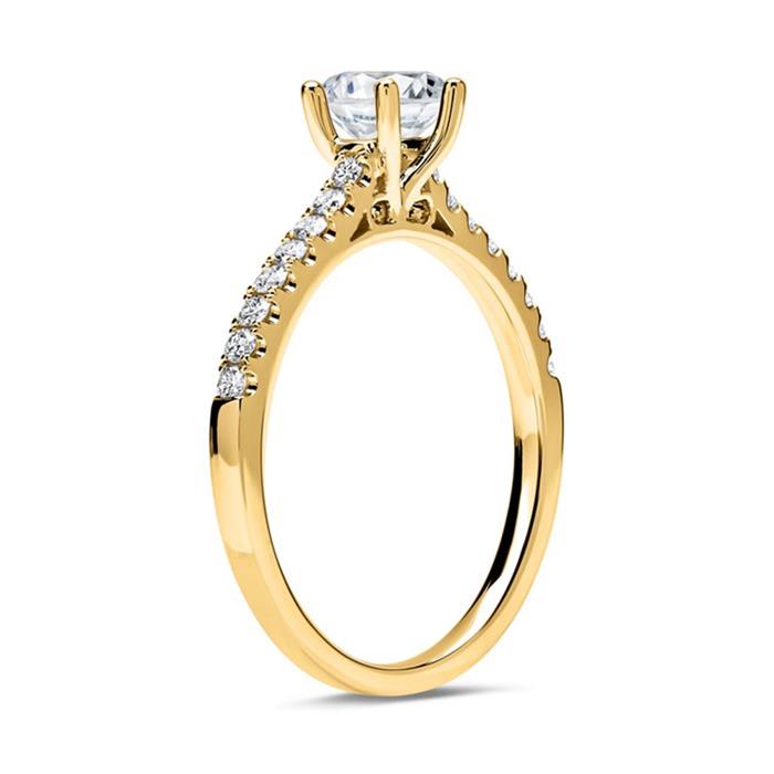 Anillo 14 quilates oro con diamantes