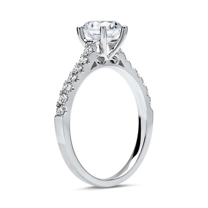 18ct white gold engagement ring with diamonds