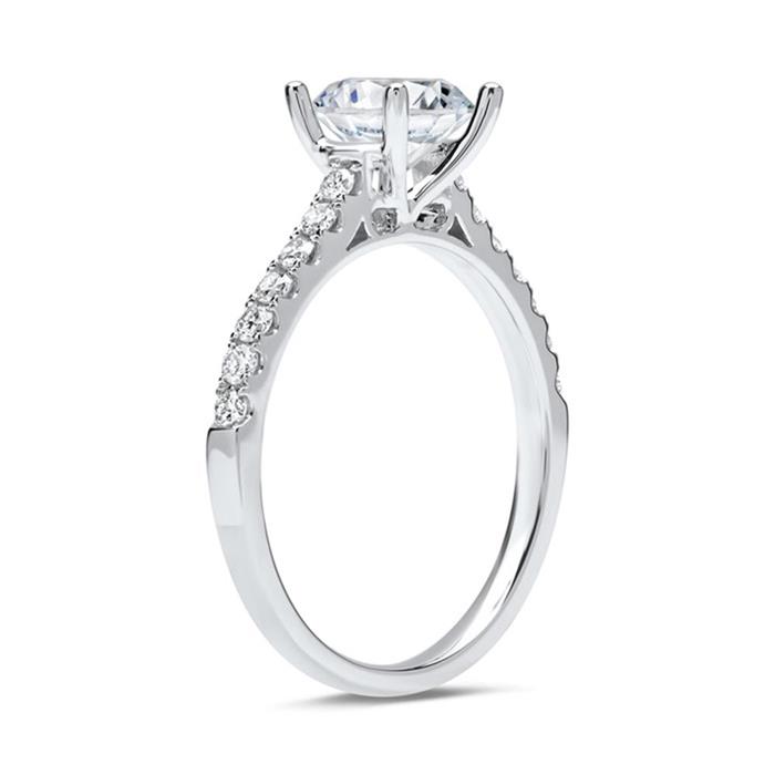 Ring 18ct white gold with diamonds