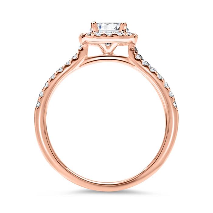 18ct rose gold ring with diamonds