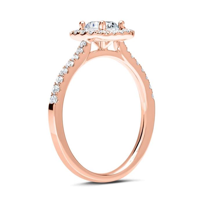 18ct rose gold ring with diamonds