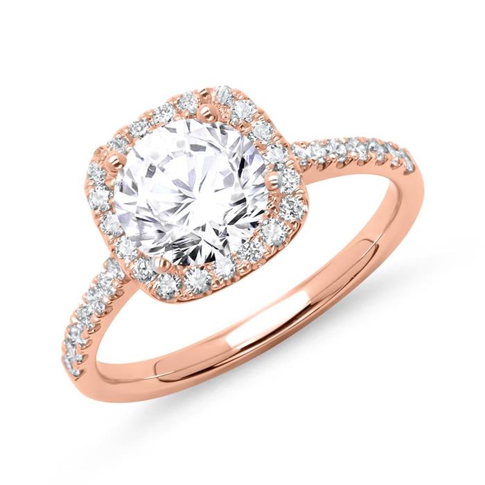 Engagement ring 18ct rose gold with diamonds