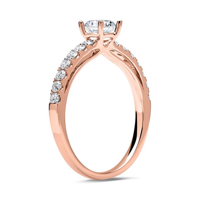 Engagement ring 18ct rose gold with diamonds