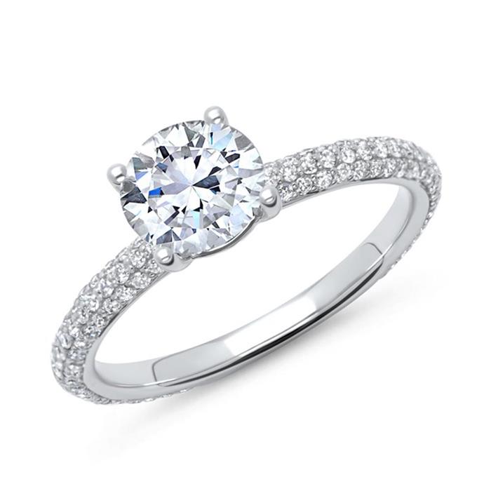 Ring 18ct white gold with diamonds